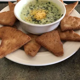 Our appetizer was spinach and artichoke dip. This was actually divine