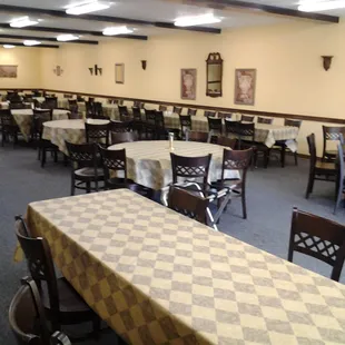 A view of our banquet facility (seating up to 120) free of charge to use!