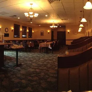 Our beautiful upstairs dining room, equipped with a soup and salad bar (all the time).