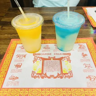 Mango Margarita and Blue Hawaiian