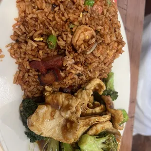 Chicken &amp; broccoli lunch special with special fried rice
