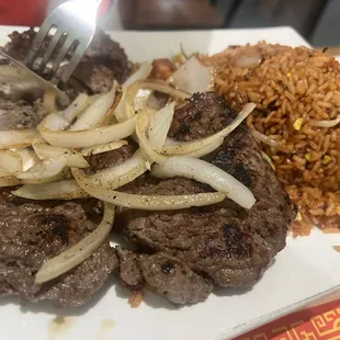 Steak and special fried rice
