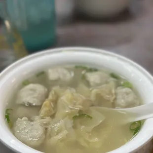 Wonton and fish ball soup