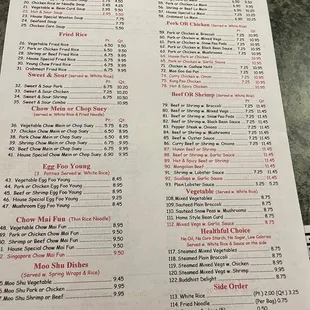 Updated menu 2023