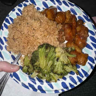Orange chicken and fried rice