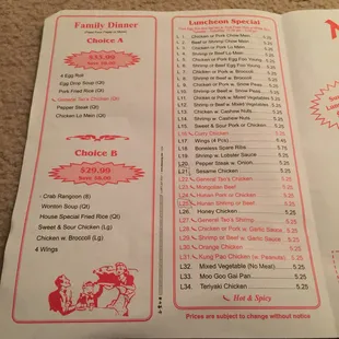 the menu