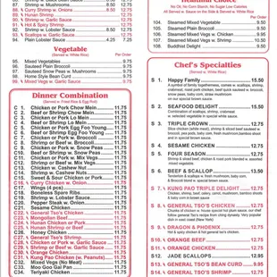 Dinner Combos &amp; Chef Specials