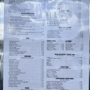 menu