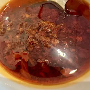 Their version of chili oil. Not that great...