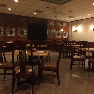 empty restaurant with tables and chairs