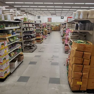 empty shelves with food items