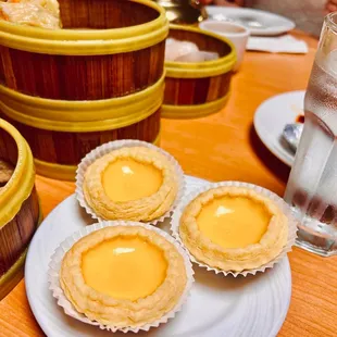 Egg tarts were so good, not to sweet, which I liked. The egg part was so soft, and the pastry part was crunchy. you should try!