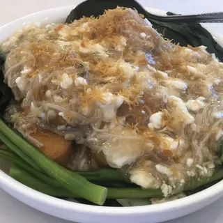 Dried Scallop, Egg White over Japanese Tofu