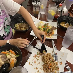 people eating at a restaurant