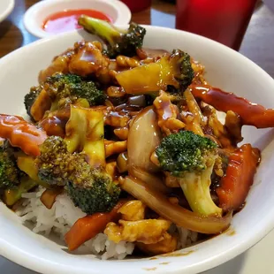 Chicken and broccoli rice bowl