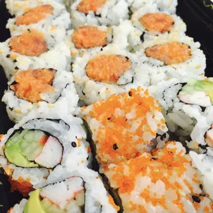 California Roll &amp; Spicy Salmon Roll