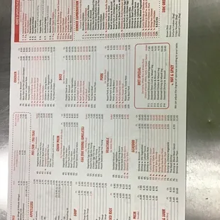 menu