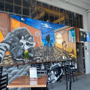 Great mural. Awesome service and delicious beer. A must.