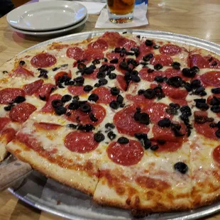Pepperoni black olive build your own pizza