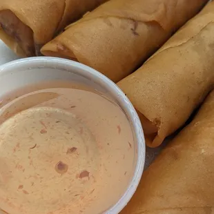 Fresh egg rolls! These are the best I have had in Milwaukee!