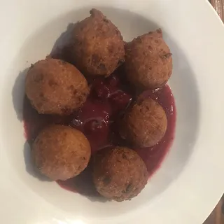 House Made Hushpuppies and Jam Plate