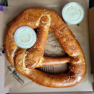 a pretzel in a box