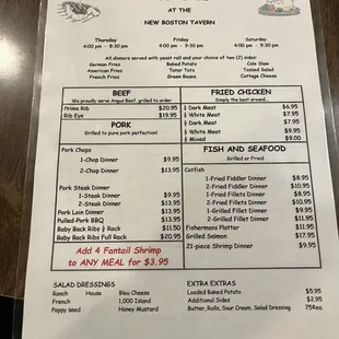 menu