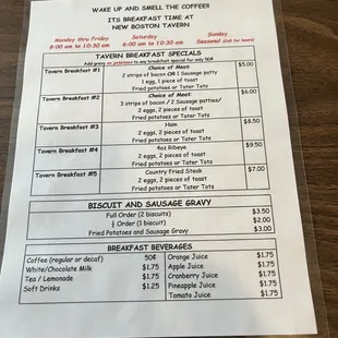menu