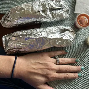 Huge breakfast tacos!