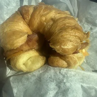 Bacon egg cheese croissant