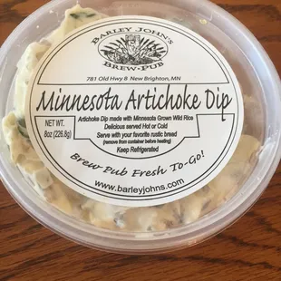 Barley John's Brew Pub creates Minnesota Artichoke Dip!  So Yummy!