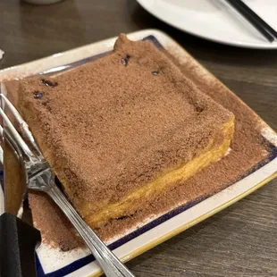 a piece of cake on a plate