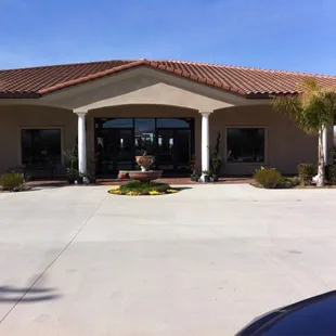 the front of the building