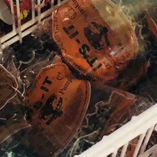 two bags of food in a basket