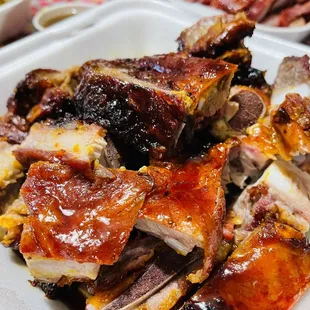 a plate of ribs