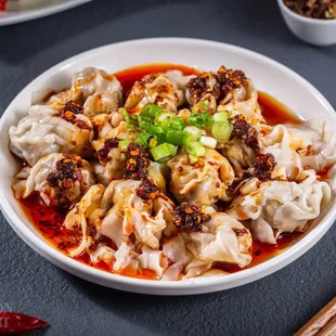 Up for a bit of spicy? Try our wonton in spicy chili sauce