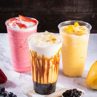 Variety of smoothies are available from our drinks section