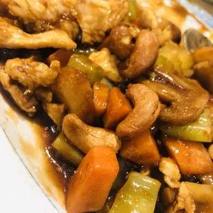 Cashew chicken dinner menu