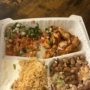 Raw chicken Super Burrito Bowl Plate