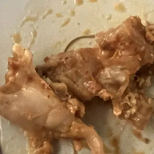 Raw nasty chicken with blood