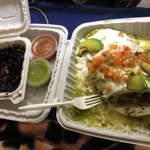 Wet burrito beans on the side to go .. great value and delicious