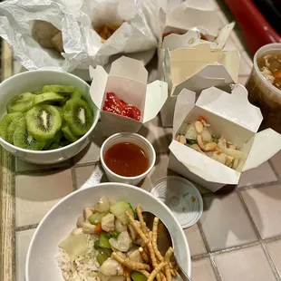 Mom brought home some take out.