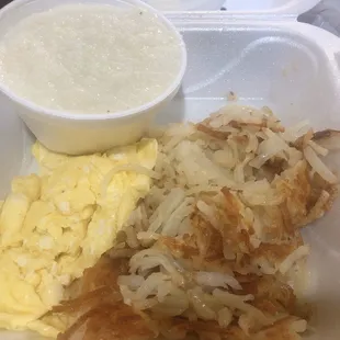 Eggs, Hash Browns, and Grits