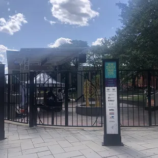 the entrance to the park