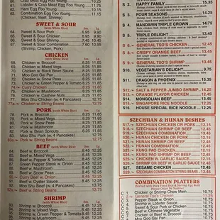 menu