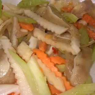 Pig ear salad. Crunchy and fresh