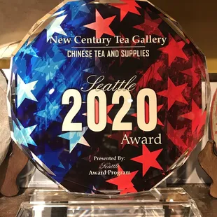 the 2020 award for tea and supplies