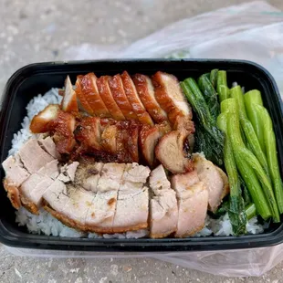 Char Siu and Roast Pork bento ($13)