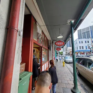 Waiting in line to get a Roast Duck.