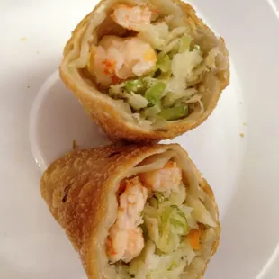 Fresh homemade shrimp egg roll